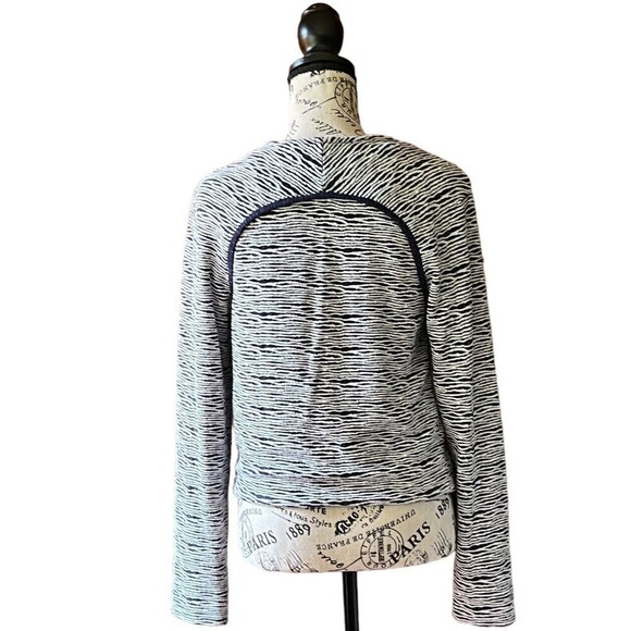 Tart Collections nautical preppy Tweed Striped  Natalie Open Jacket SZ M - Picture 4 of 9